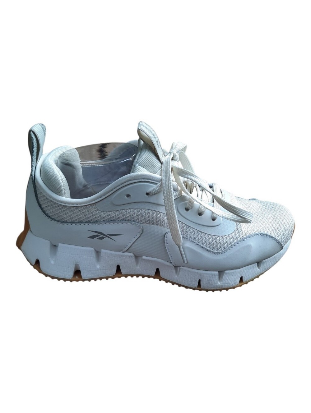 Reebok Zig Dynamica White Zig-Zag Chunky Gum Sole Athletic Running Shoes Size 9